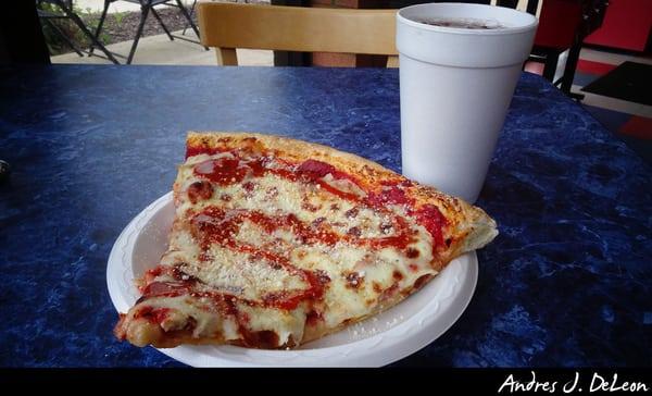 Pizza By the Slice (Sausage) with Drink