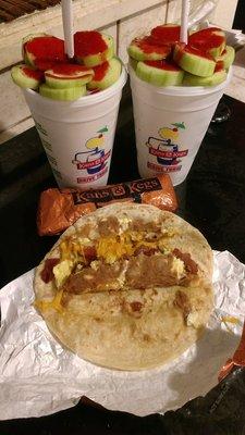 Agua mineral preparadas & "Q" tacos @ Kans & Kegs (on Veterans in Pharr)