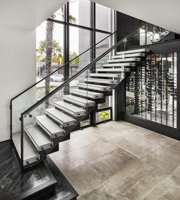 custom concrete stair treads; designer: Shannon Ponciano-Urban ID