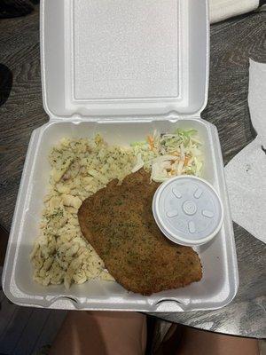 3. Schnitzel "Hunter Sauce" Butter Spaetzle German Potato Salad