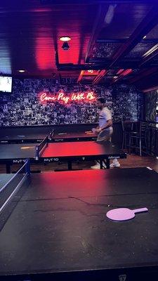 The ping pong tables!