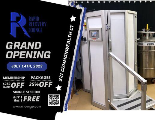 Rapid Recovery Lounge Winchester Va cryotherapy flyer.