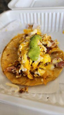 Bacon and Eggs Breakfast Taco