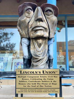 Lincoln's Union-Bronze Trinity that unites the North, the South and the Women that held the Flame of Hope