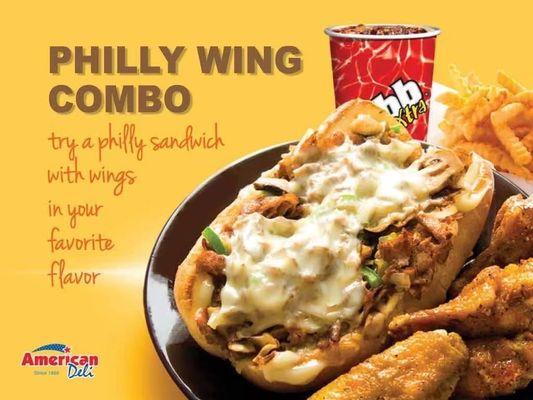 Philly and wing combo