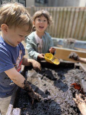 We love having a Mud Kitchen as an option in our Nature Explore Certified Outdoor Classroom.