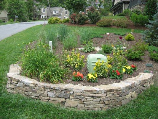 Integrated Landscaping of Asheville, Plantings to hide utilities.