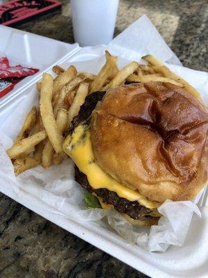 Burger and fries