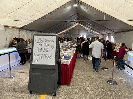 One of the book sales tents!