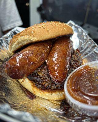 Brisket & Sausage Sandwich