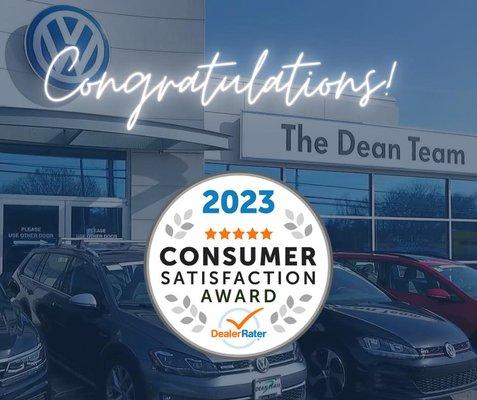 2023 Consumer Satisfaction Award!!