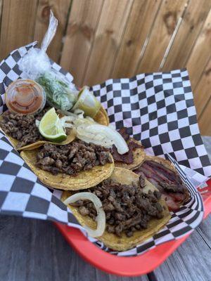 Fajita tacos & trompo tacos