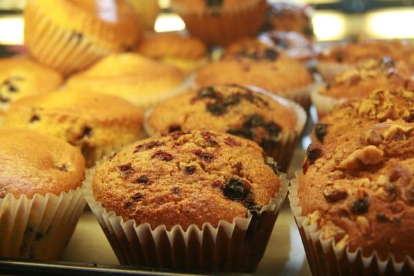 Our organic bakery makes an assortment of muffins and pastries daily