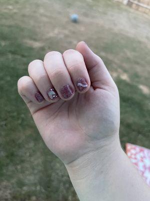 Gel manicure with nail art