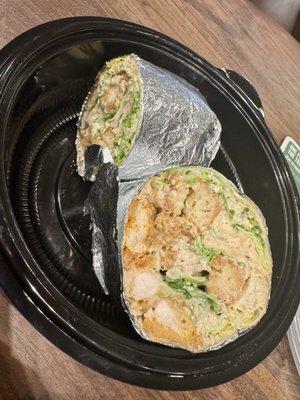 Buttermilk Fried Chicken Caesar Salad Wrap