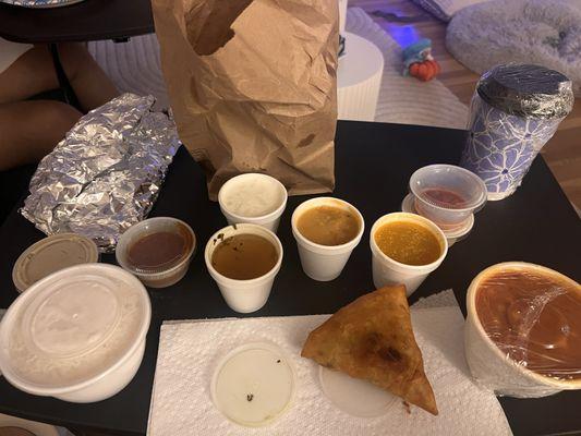 Chana Masala Thali and somosa