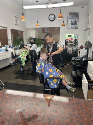 Sons haircut