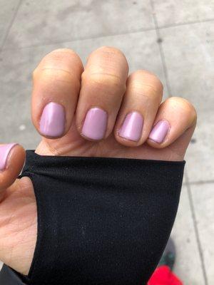 $30 gel mani when paying cash ($32 on card)