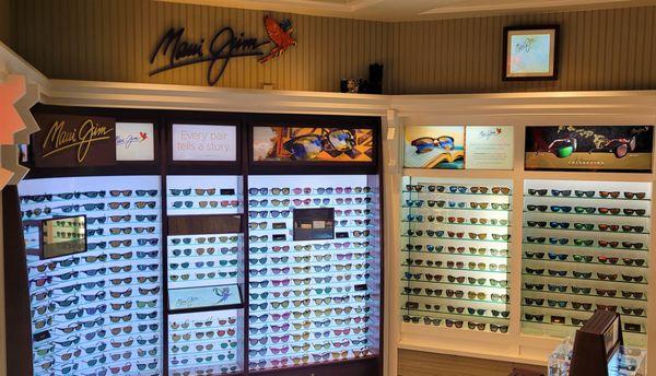 Maui Jim sunglasses are our favorite!  We have the largest collection on Oahu with over 400 styles to choose from!