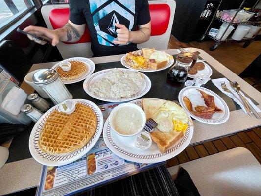 Single Waffle  All the Way Hashbrowns