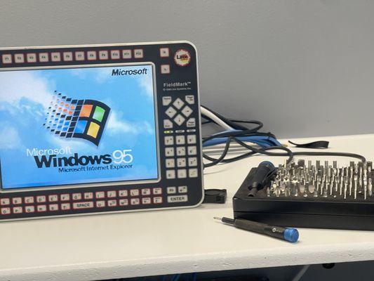 Windows 95 Industrial PC repaired by Skytek.