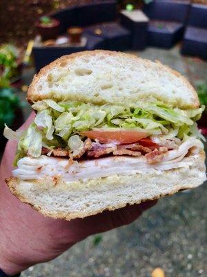 California Club on hoagie roll.