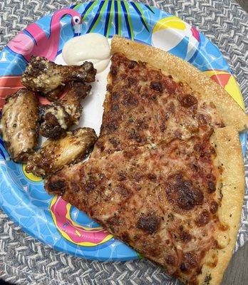 Pizza and parm wings