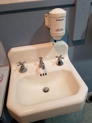 Old school soap dispenser and sink!