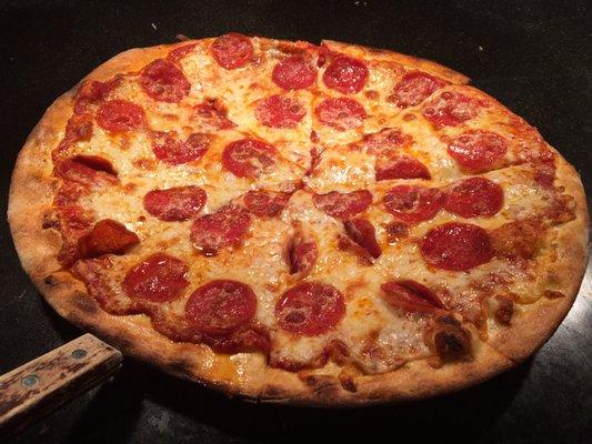 Pepperoni pizza cooked to perfection!