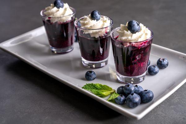 Blueberry Crisp Dessert Shots