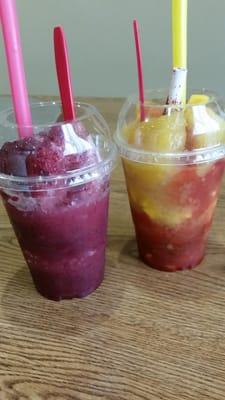 medium Strawberry Raspado and Mango Diablito, $6.50 total