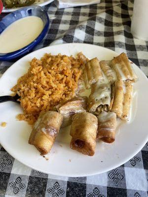 Chicken Chimichanga Plate, no beans