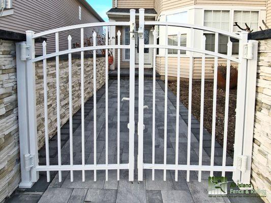 White aluminum gate