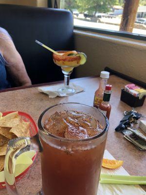 Michelada and mango margarita