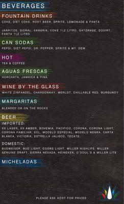 Drink menu