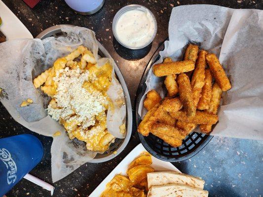 Fried Zucchini and  French Fries