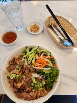 My fav vermicelli with pork. Lots of fresh veggies.