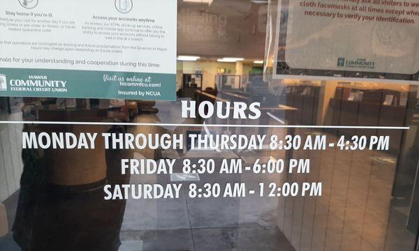 The business hours..........