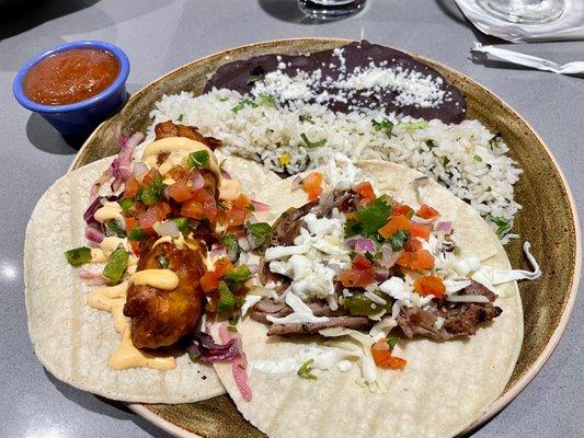 Battered fish 2 Taco and steak fajita