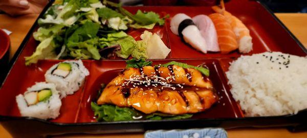 Bento Box: Teriyaki Salmon+                      Sushi Nigiri