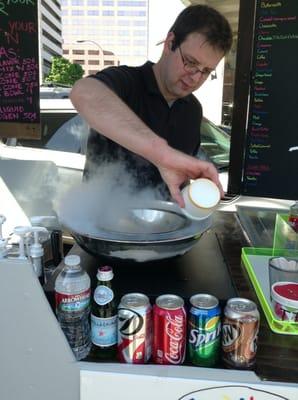 Making fresh ice cream like magic!