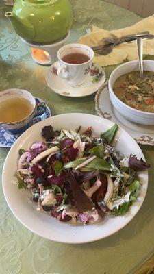 Tea, salad, and soup. All VERY good food.