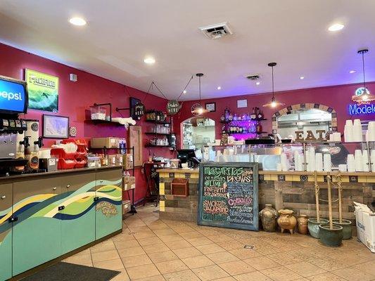 Inside of the restaurant - clean and spotless (2 thumbs up!), ordering counter - cafeteria style ordering which I love!