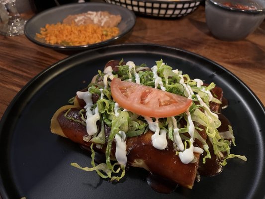 Excellent mole enchiladas.