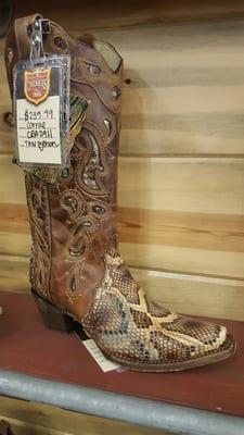 The python boot for ya cowgirls,my wife loves em. Selling like hotcakes.