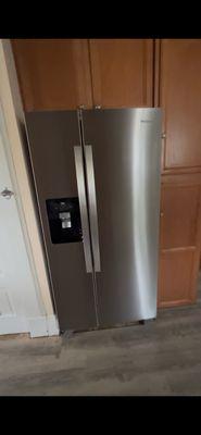 Whirlpool refrigerator delivered and installed.