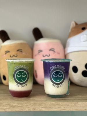 Strawberry Matcha Latte and Ube Latte