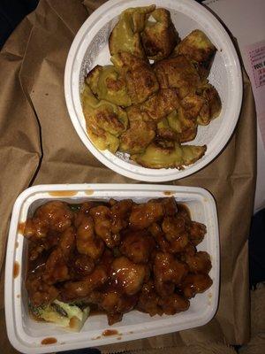 General Tso's Chicken and Fried Wontons