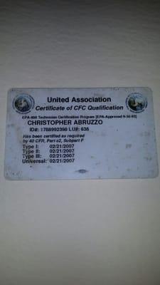 Universal Certificate, Certificate of CFC Qualification