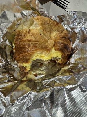 Sausage, egg and cheese croissant